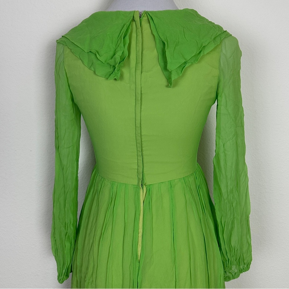 VINTAGE Bright Green Dress - Picture 4 of 14